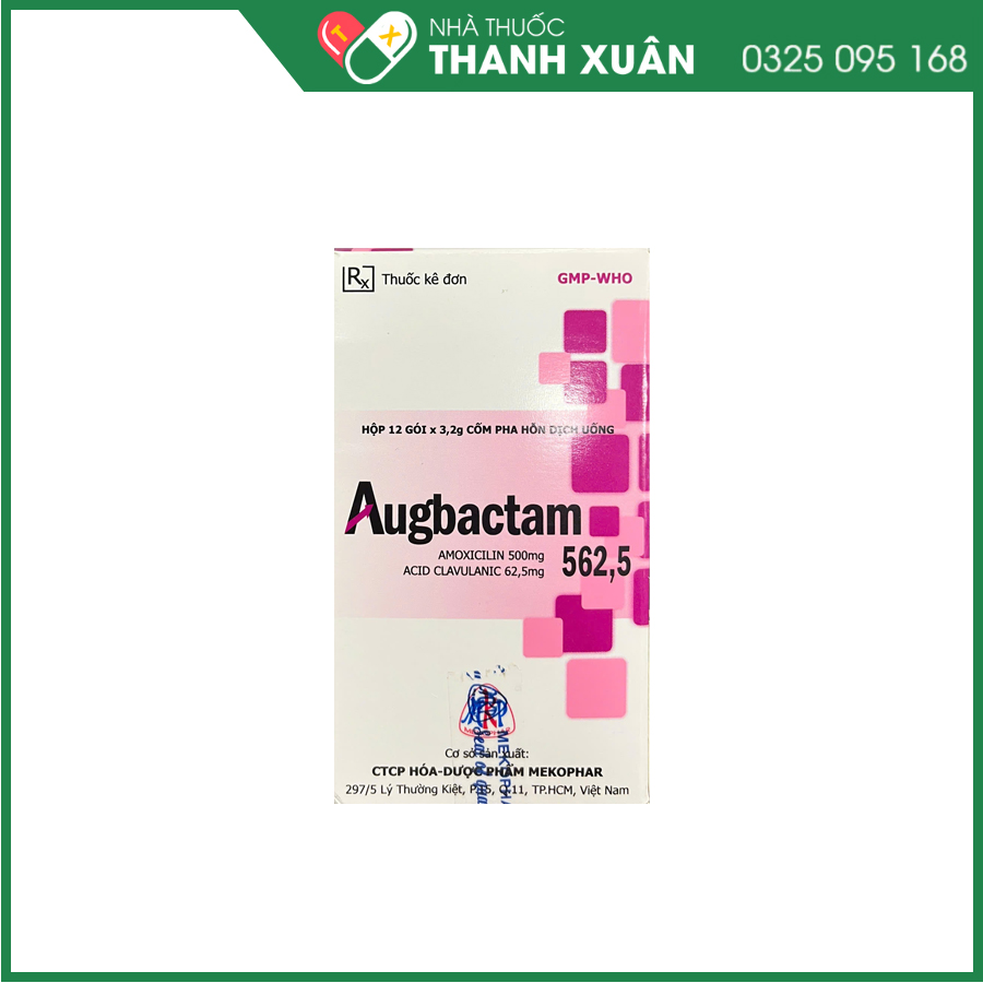 Augbactam 562,5 thuốc kháng sinh điều trị nhiễm khuẩn hô hấp, tiết niệu, da và mô mềm